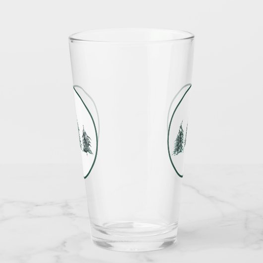 Snowy Pine Trees Pint Glass Glas (Rechts)