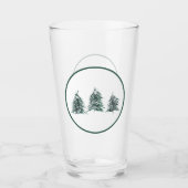 Snowy Pine Trees Pint Glass Glas (Voorkant)