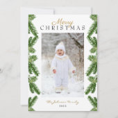 Snowy Pine voor prettige kerst Feestdagenkaart (Voorkant)