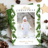 Snowy Pine voor prettige kerst Feestdagenkaart