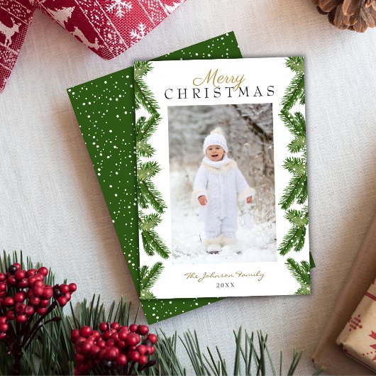 Snowy Pine voor prettige kerst Feestdagenkaart