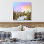Snowy Pines bij zonsopgang Origineel winterlandsch Canvas Afdruk (Insitu (Slaapkamer))