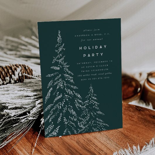 Snowy Pines | Business or Corporate Holiday Party Kaart