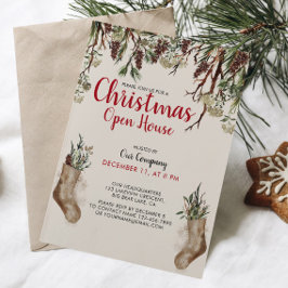 SNOWY PINES Company kerst Open House Kaart