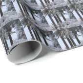 Snowy Pines in Blue Light - ECHO PRINT - Cadeaupapier (Rol Hoek)
