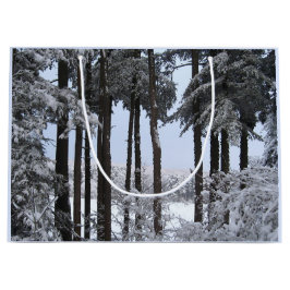 Snowy Pines in Blue Light — Large Cadeautasje