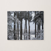 Snowy Pines in Blue Light Legpuzzel (Horizontaal)