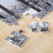 Snowy Pines in Blue Light Legpuzzel (Zijkant)