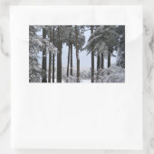 Snowy Pines in Blue Light — Rechthoekige Sticker (Tas)