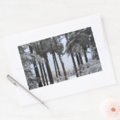 Snowy Pines in Blue Light — Rechthoekige Sticker (Envelop)