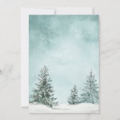 Snowy Pines Kerstboom Typografie Vakantie Kaart (Achterkant)
