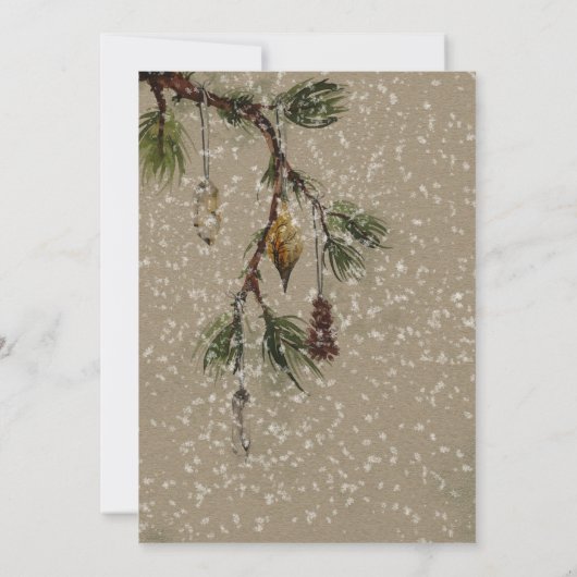 SNOWY PINES kerstfeestdag partij Save the Date Kaart (Achterkant)