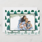 Snowy Pines kerstfoto Feestdagenkaart (Voorkant)