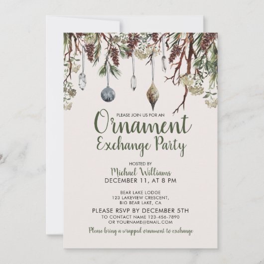 SNOWY PINES kerstversiemartiest Kaart (Voorkant)