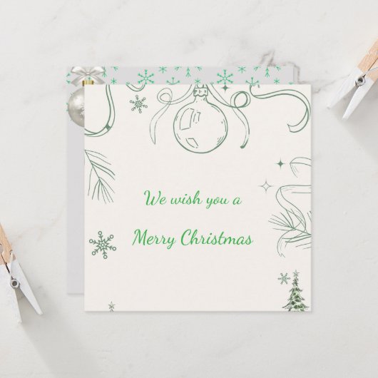 Snowy Pines & Peace Kaart (Voorkant / Achterkant in situ)