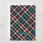 Snowy Pines Peeking Bull Terrier Vrolijk Kerstfees Feestdagenkaart (Achterkant)