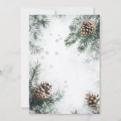 Snowy Pines Pinecones Snowflakes Vakantie Kaart (Achterkant)