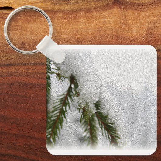 Snowy Pines Sleutelhanger (Voorkant)