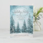 Snowy Pines Snow Christmas Tree Wintervakantie Kaart (Staand voorkant)