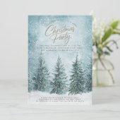 Snowy Pines Snow Kerstboom Winter Kerstmis Kaart (Staand voorkant)