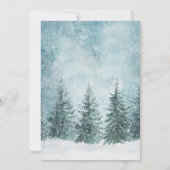 Snowy Pines Snow Kerstboom Winter Kerstmis Kaart (Achterkant)