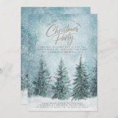 Snowy Pines Snow Kerstboom Winter Kerstmis Kaart (Voorkant / Achterkant)