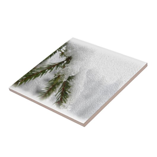 Snowy Pines Tegeltje (Zijkant)
