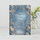 Snowy Pines Winter Bloemen Kerstmis Kaart (Staand voorkant)