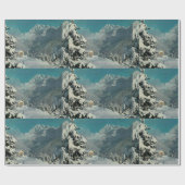 Snowy Pines  Zwitserland Kerstmis Cadeaupapier (Vlak)