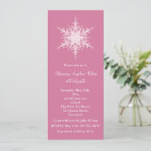 Snowy Pink Baby shower Uitnodiging (Staand voorkant)