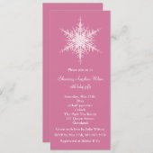 Snowy Pink Baby shower Uitnodiging (Voorkant / Achterkant)