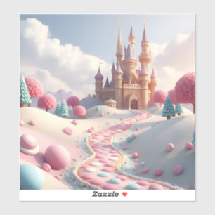 Snowy Pink Snoep Land Fairy Castle Sticker