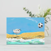 Snowy Plover en Soccerball Bedankkaart (Staand voorkant)
