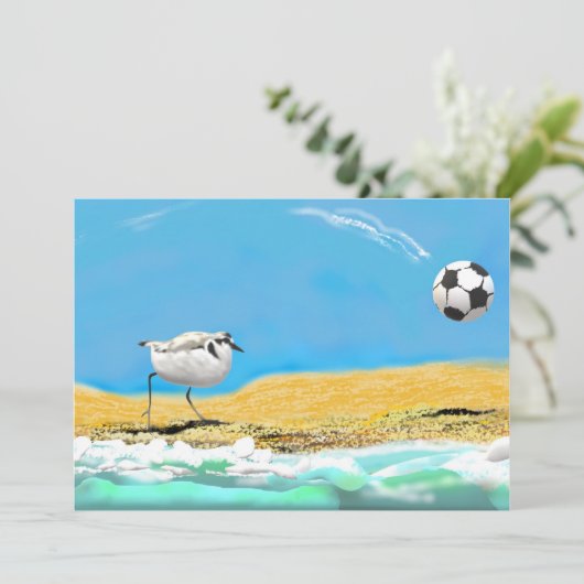 Snowy Plover en Soccerball Bedankkaart (Staand voorkant)