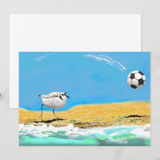 Snowy Plover en Soccerball Bedankkaart (Voorkant / Achterkant)