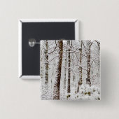 Snowy Pocono Woodlands Vierkante Button 5,1 Cm (Voorkant /achterkant)