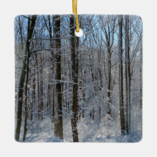Snowy Poplar Forest I Keramisch Ornament