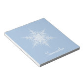 Snowy Powder Blue Snowflake-laptop Notitieblok (Schuin)