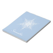 Snowy Powder Blue Snowflake-laptop Notitieblok (Linkerzijde)