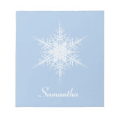 Snowy Powder Blue Snowflake-laptop Notitieblok (Voorkant)