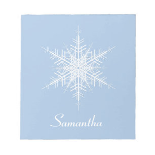 Snowy Powder Blue Snowflake-laptop Notitieblok