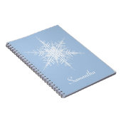 Snowy Powder Blue Snowflake Notitieboek (Rechterzijde)
