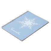 Snowy Powder Blue Snowflake Notitieboek (Linkerzijde)