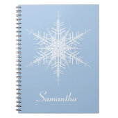Snowy Powder Blue Snowflake Notitieboek (Voorkant)