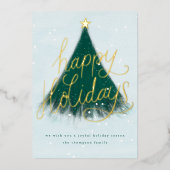 Snowy Prettige feestdagen Tree Forest Green Foto G (Voorkant)