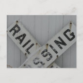 Snowy Rail Crossing Sign Briefkaart (Voorkant)