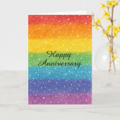 Snowy Rainbow Pride Jubileum LGBTQ+ Celebration Kaart (Gele Bloem)