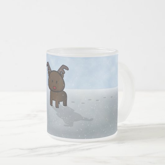 Snowy Raindeer Night Matglas Koffiemok (Voorkant rechts)