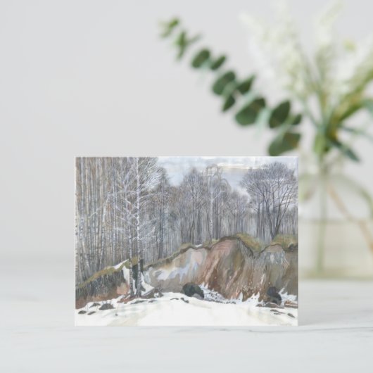 Snowy ravine briefkaart (Staand voorkant)