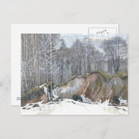 Snowy ravine briefkaart (Voorkant / Achterkant)